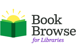 Book Browse for libraries logo, sun shining behind open book